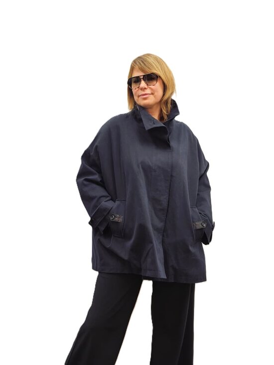 Tumši zila kokvilnas virsjaka